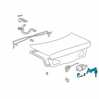 OEM Lexus ES300 Luggage Compartment Lock Cylinder & Key Set Diagram - 69055-33220