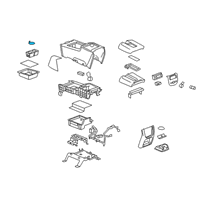 OEM 2013 Chevrolet Tahoe Liner-Front Floor Console Rear Cup Holder Diagram - 25793661