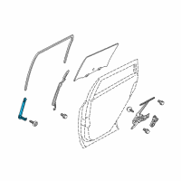 OEM 2011 Nissan Juke Glass Run Rubber-Rear Door Lower Front, LH Diagram - 82385-1KA0B