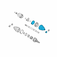 OEM 2008 Saturn Aura Boot Kit-Front Wheel Drive Shaft Tri-Pot Joint Diagram - 15918506