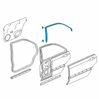 OEM 2000 Acura RL Sub-Seal, Right Rear Door Diagram - 72825-SZ3-003