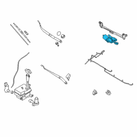 OEM 2009 Hyundai Elantra Windshield Wiper Motor Assembly Diagram - 98110-1H000