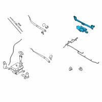 OEM 2012 Hyundai Elantra Windshield Wiper Motor Assembly Diagram - 98100-2L000