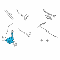 OEM Hyundai Elantra Windshield Washer Reservoir Assembly Diagram - 98620-2L000