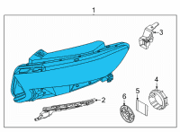 OEM 2020 Kia Cadenza Driver Side Headlight Assembly Diagram - 92101F6530
