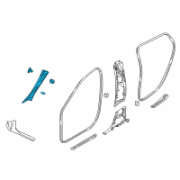 OEM 2018 Infiniti QX30 GARNISH Assembly-Front Pillar, RH Diagram - 76911-HW00D