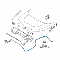 OEM 2017 Kia Soul EV Cable Assembly-Hood Latch Diagram - 81190E4000