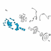 OEM Kia Rio Front Brake Caliper Kit, Left Diagram - 581801RA00