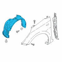 OEM 2020 Hyundai Accent Front Wheel Guard Assembly, Left Diagram - 86811-J0000