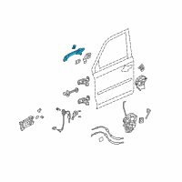OEM Honda Pilot Handle Assembly, Passenger Side Door (Outer) (Silver Metallic) Diagram - 72140-SNE-A11ZF