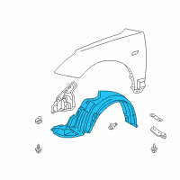 OEM 2001 Toyota Celica Fender Liner Diagram - 53875-20350