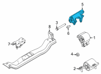 OEM 2021 Ford F-350 Super Duty Mount Bracket Diagram - LC3Z-6031-A