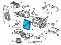 OEM 2022 Chevrolet Corvette Evaporator Core Diagram - 85105315