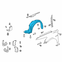 OEM Honda Crosstour Fender Assembly, Right Front (Inner) Diagram - 74100-TP6-A50