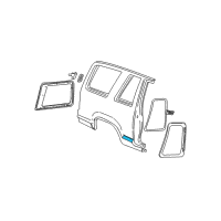 OEM 1998 Ford Explorer Body Side Molding Diagram - XL2Z-9829076-APTM