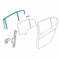 OEM 2018 BMW 330i xDrive Window Guide, Left Rear Door Diagram - 51-35-7-414-535