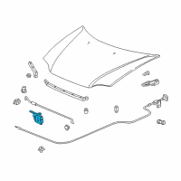 OEM 2000 Honda CR-V Lock Assembly, Hood Diagram - 74120-S10-A02