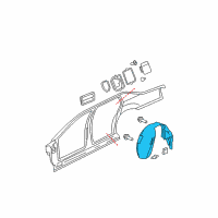 OEM 2011 Cadillac DTS Wheelhouse Liner Diagram - 25890534