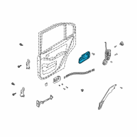 OEM Hyundai Elantra Rear Exterior Door Handle Assembly, Left Diagram - 83650-2D000