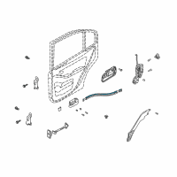 OEM Hyundai Elantra Door Lock Cable Assembly, Left, Rear Diagram - 81491-2D002