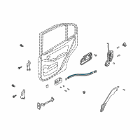 OEM 2004 Hyundai Elantra Door Lock Cable Assembly, Left, Rear Diagram - 81491-2D002