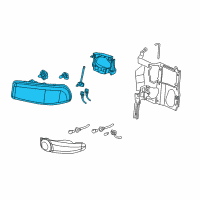 OEM 2001 GMC Yukon XL 2500 Capsule/Headlamp/Fog Lamp Headlamp Diagram - 15218078
