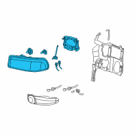 OEM 2004 GMC Yukon Capsule/Headlamp/Fog Lamp Headlamp Diagram - 15218078