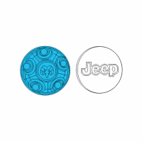 OEM Jeep Wrangler JK Wheel Center Cap Diagram - 1AH90S4AAD