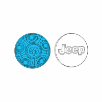 OEM Jeep Wrangler Wheel Center Cap Diagram - 1AH90S4AAD