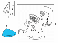 OEM Nissan Rogue Cover-Mirror Body, RH Diagram - 96373-6RF0A