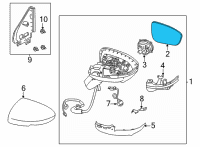 OEM 2021 Nissan Rogue Glass-Mirror, RH Diagram - 96365-6RF1A