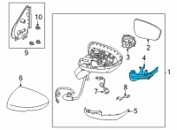 OEM 2021 Nissan Rogue Turn Signal Lamp Assy-Side, RH Diagram - 26160-6RF0A