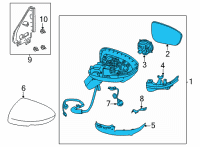 OEM 2021 Nissan Rogue Door Mirror Assy-RH Diagram - 96301-6RF4A