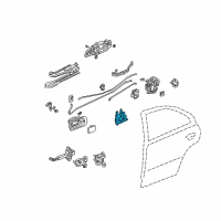 OEM 2001 Honda Civic Actuator Assembly, Left Rear Door Lock Diagram - 72655-S5A-003