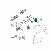 OEM Honda Civic Lock Assembly, Right Rear Door (Manual) Diagram - 72610-S5A-A01