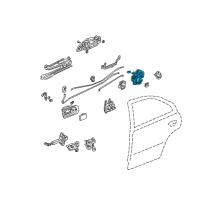 OEM 2001 Honda Civic Lock Assembly, Right Rear Door (Power) Diagram - 72610-S5A-A11