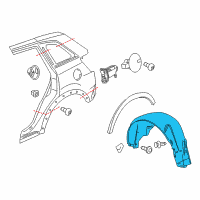 OEM Saturn Wheelhouse Liner Diagram - 22890044