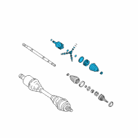 OEM 1996 Pontiac Grand Am Joint Kit, Front Wheel Drive Shaft Tri-Pot (W/Boot) Diagram - 26035044