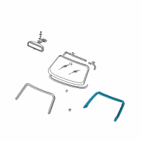 OEM 2001 Honda S2000 Weatherstrip, FR. Roof Pillar Diagram - 72320-S2A-043