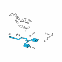 OEM 2003 Chevrolet Impala Muffler & Pipe Diagram - 15144839