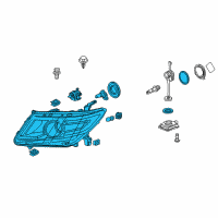OEM 2012 Honda Odyssey Headlight Unit, Driver Side Diagram - 33151-TK8-A11