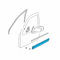 OEM 1996 Nissan Pathfinder Moulding-Front Door, RH Diagram - 80870-0W302