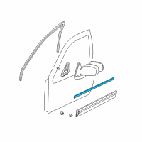 OEM 1997 Infiniti QX4 Moulding Assy-Front Door Outside, RH Diagram - 80820-0W00A