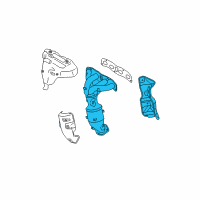 OEM 2009 Nissan Rogue Exhaust Manifold With Catalytic Converter Passenger Side Diagram - 14002-JM00E