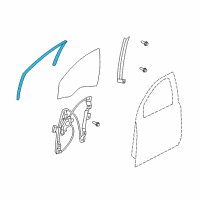 OEM 2008 Pontiac G8 Weatherstrip-Front Side Door Window Diagram - 92205208