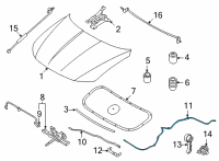 OEM 2022 Hyundai Tucson CABLE ASSY-HOOD LATCH RELEASE Diagram - 81190-CW000