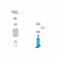 OEM 1996 Chevrolet Camaro Absorber Kit, Front Shock Diagram - 22140240