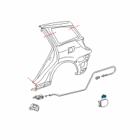 OEM 2007 Pontiac Vibe Spring, Fuel Tank Filler Door Diagram - 88970516