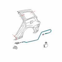 OEM Pontiac Cable, Fuel Tank Filler Door Latch Release Diagram - 88972904