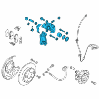 OEM Kia Soul Rear Brake Caliper Kit, Left Diagram - 58310B2A00